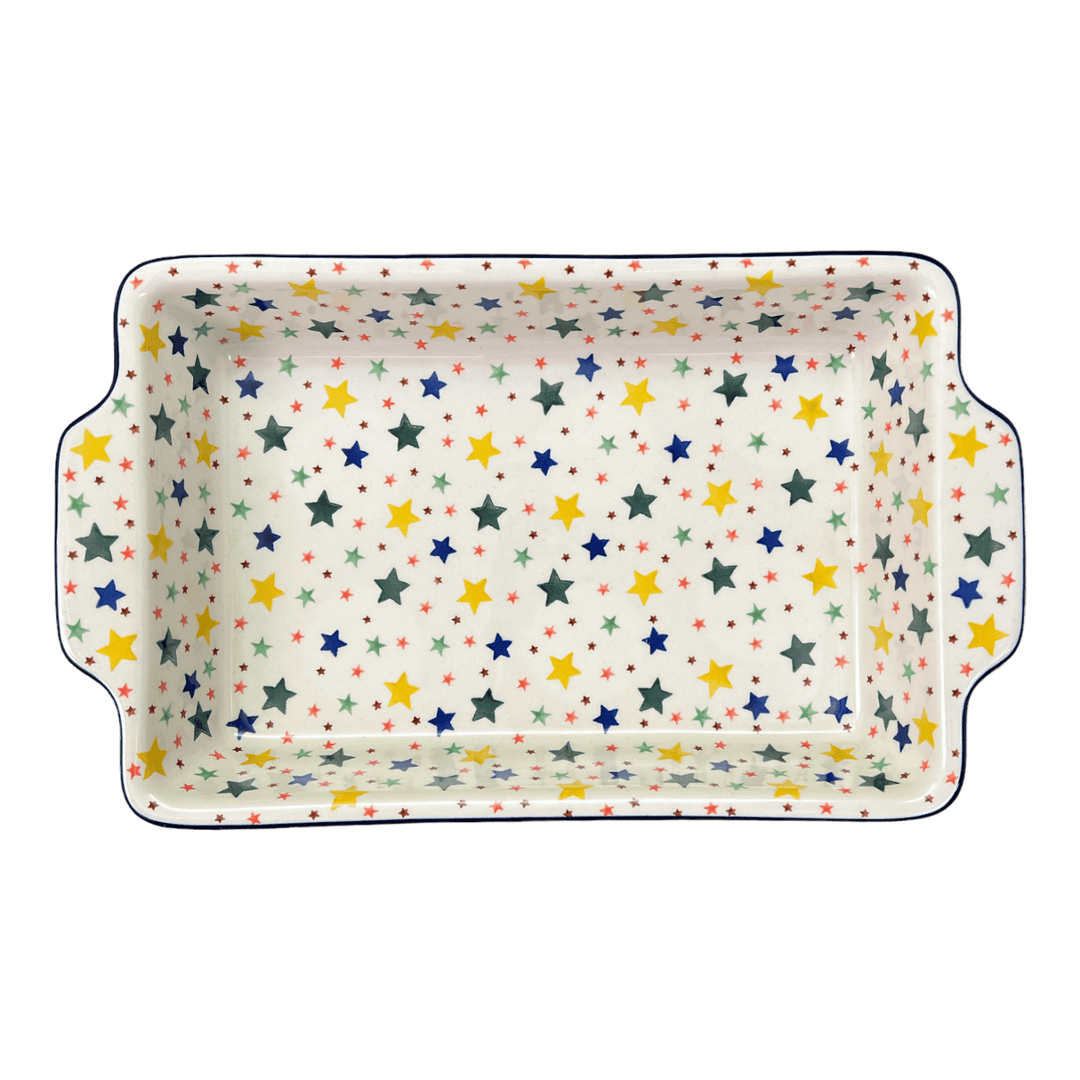 Baker, Rectangular, Handles, 15.5" x 9" in "Star Shower" by Ceramika Artystyczna | AA56-359X