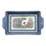 Baker, Rectangular, Handles, 15.5" x 9" in "Hummingbird Bouquet" by Ceramika Artystyczna | AA56-U3357