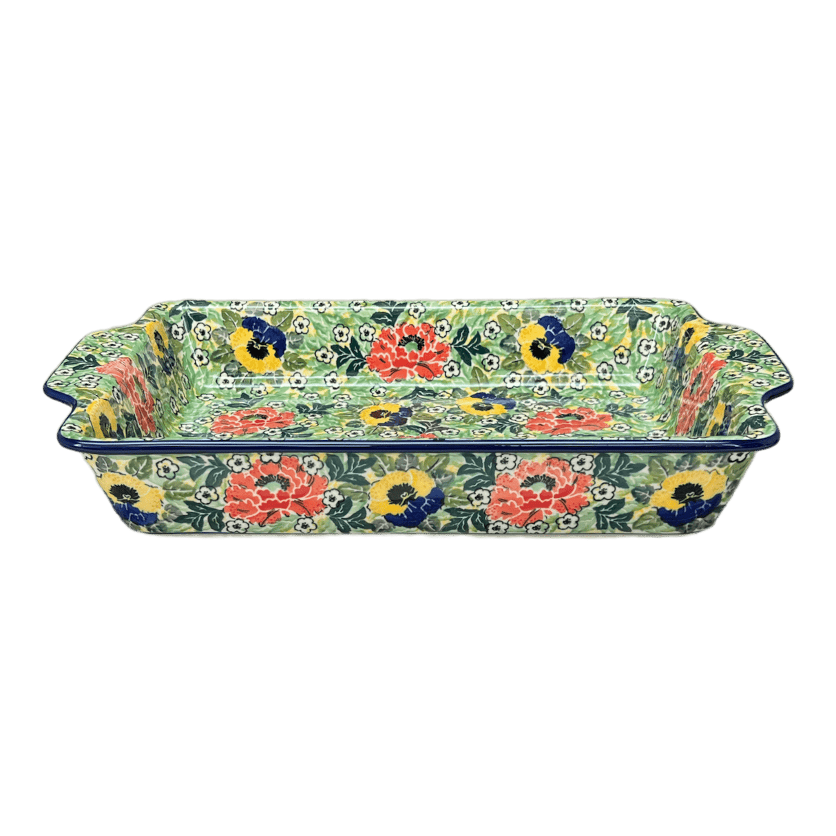 Baker, Rectangular, Handles, 15.5" x 9" in "Tropical Love" by Ceramika Artystyczna | AA56-U4705