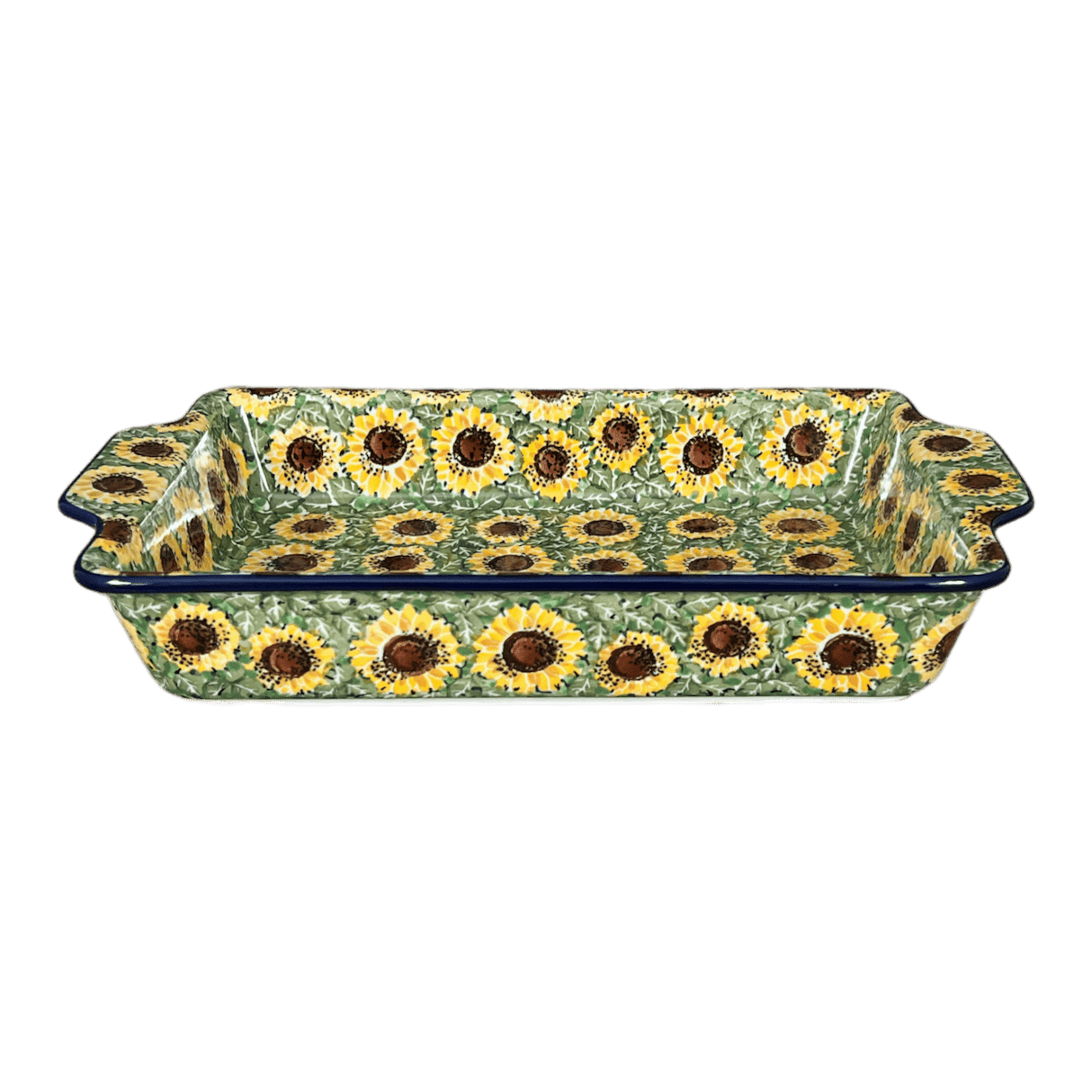 Baker, Rectangular, Handles, 15.5" x 9" in "Sunflower Field" by Ceramika Artystyczna | AA56-U4737