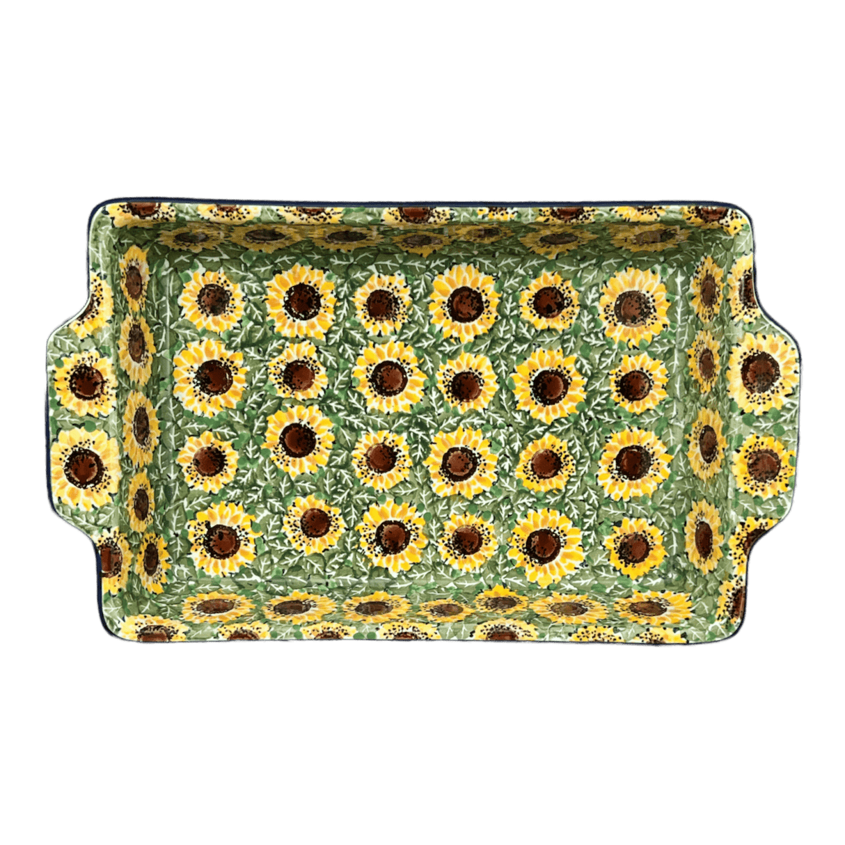 Baker, Rectangular, Handles, 15.5" x 9" in "Sunflower Field" by Ceramika Artystyczna | AA56-U4737