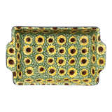 Baker, Rectangular, Handles, 15.5" x 9" in "Sunflower Field" by Ceramika Artystyczna | AA56-U4737