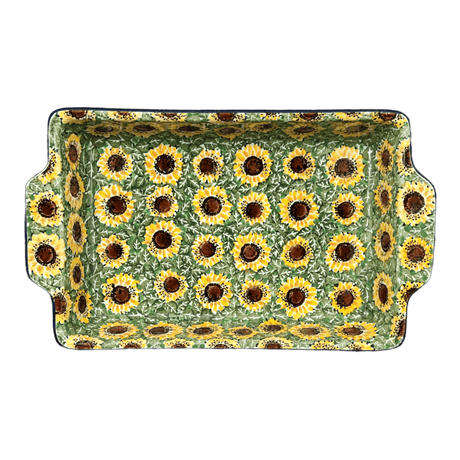 Baker, Rectangular, Handles, 15.5" x 9" in "Sunflower Field" by Ceramika Artystyczna | AA56-U4737