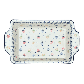 Polish Pottery CA 13" x 8" Rectangular Casserole W/ Handles (Mixed Berries) | AA59-1449X Additional Image at PolishPotteryOutlet.com