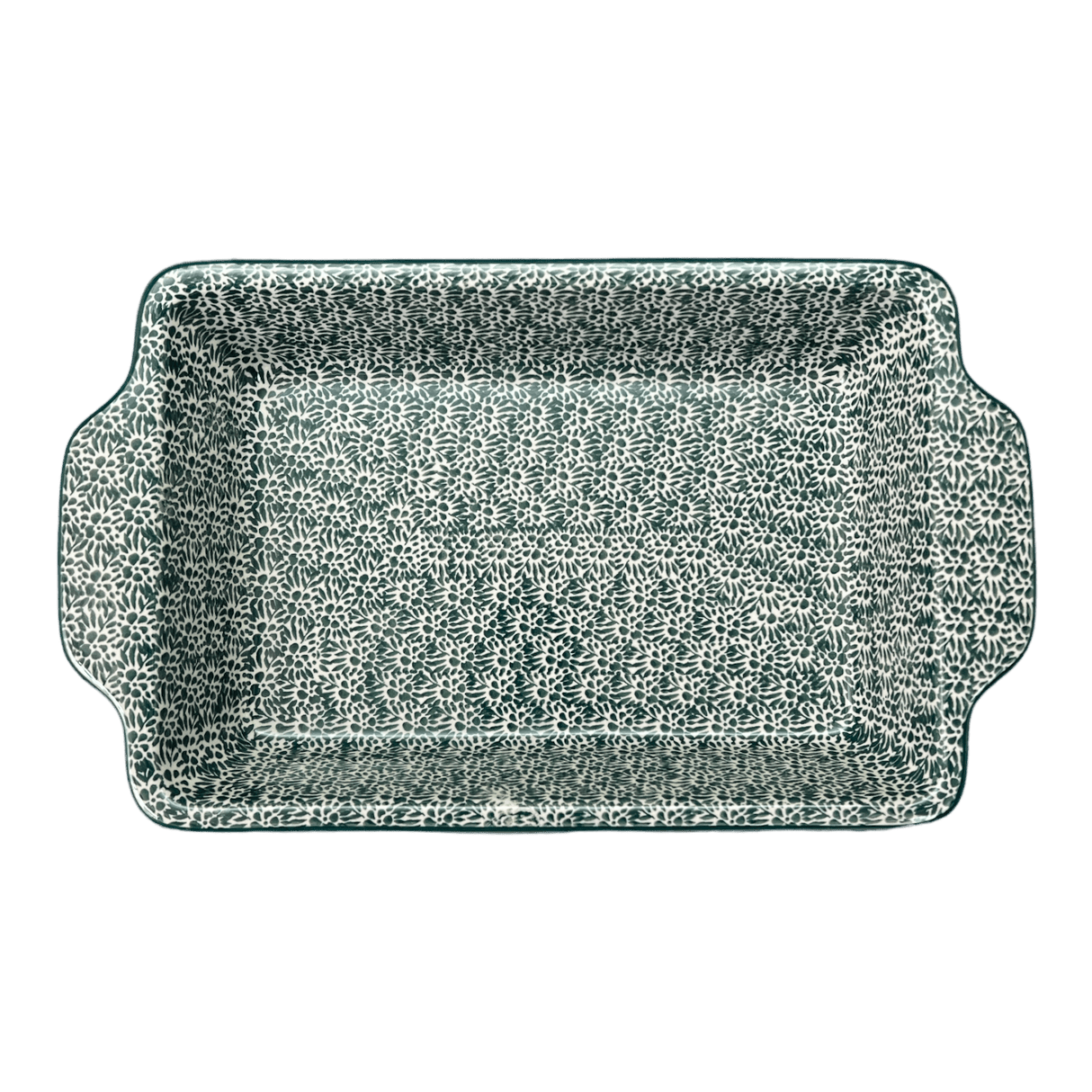 Casserole, Rectangular, Handles, 13" x 8" in "Going Green" by Ceramika Artystyczna | AA59-1885Q