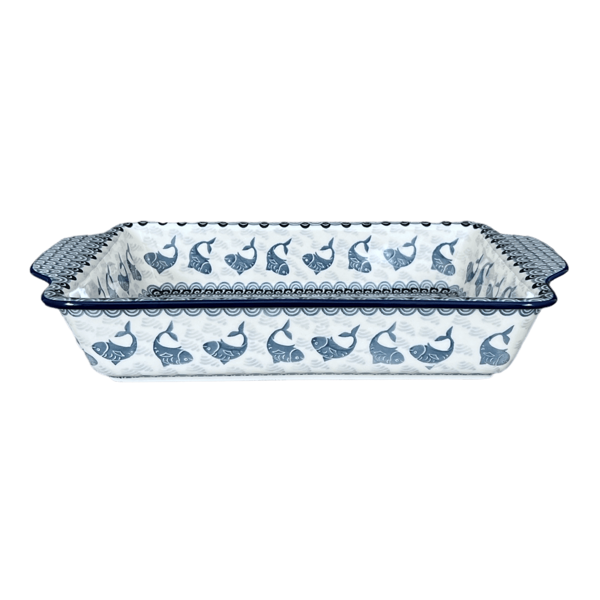 Casserole, Rectangular, Handles, 13" x 8" in "Periwinkle Pond" by Ceramika Artystyczna | AA59-2385X