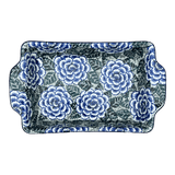 Casserole, Rectangular, Handles, 13" x 8" in "Blue Dahlia" by Ceramika Artystyczna | AA59-U1473