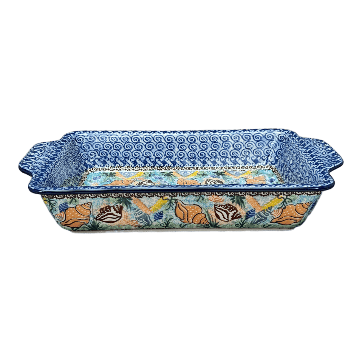 Casserole, Rectangular, Handles, 13" x 8" in "Poseidon's Treasure" by Ceramika Artystyczna | AA59-U1899