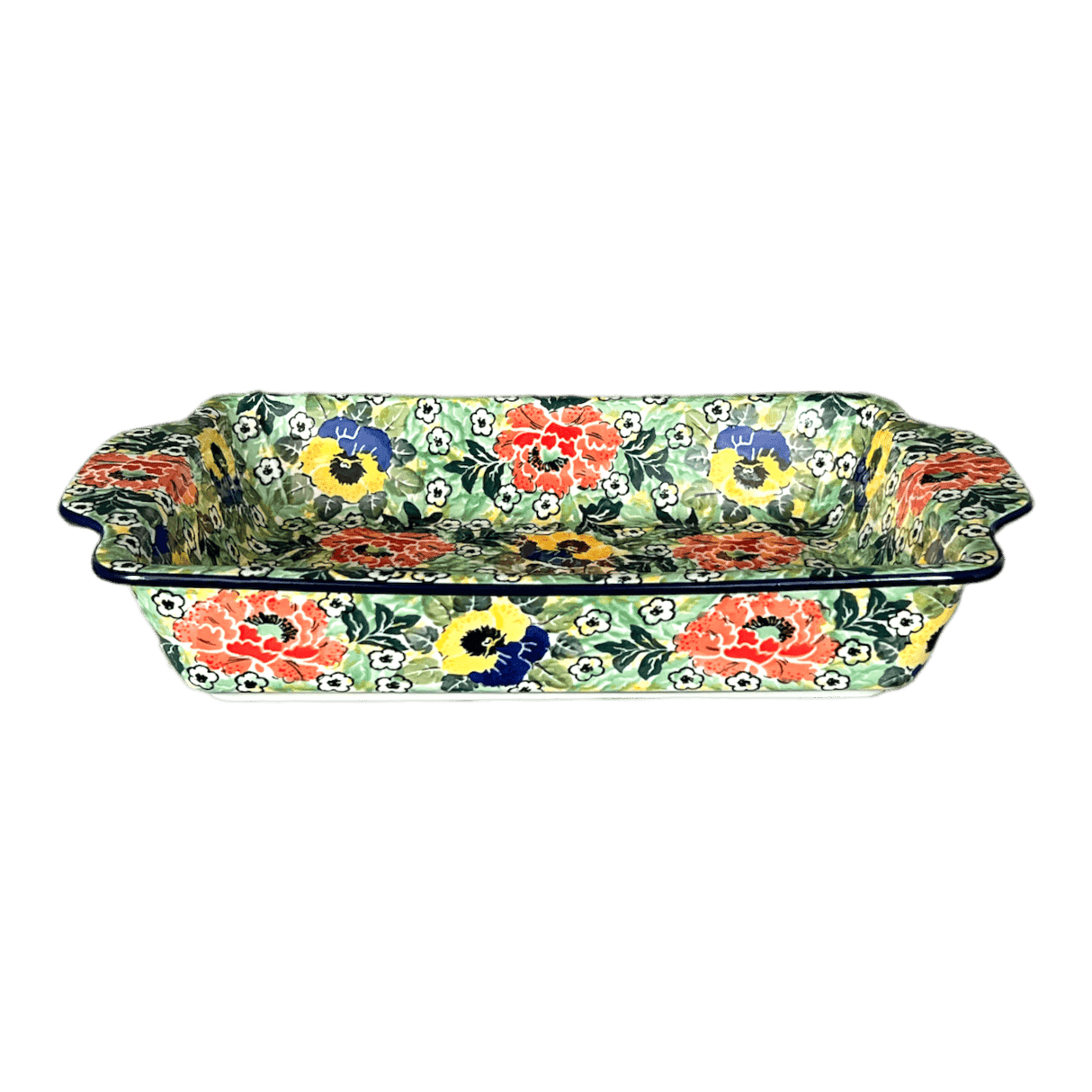 Casserole, Rectangular, Handles, 13" x 8" in "Tropical Love" by Ceramika Artystyczna | AA59-U4705