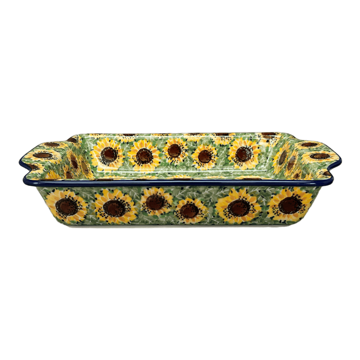 Casserole, Rectangular, Handles, 13" x 8" in "Sunflower Field" by Ceramika Artystyczna | AA59-U4737