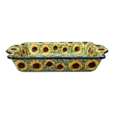 Casserole, Rectangular, Handles, 13" x 8" in "Sunflower Field" by Ceramika Artystyczna | AA59-U4737