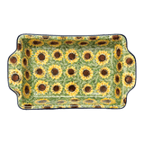 Casserole, Rectangular, Handles, 13" x 8" in "Sunflower Field" by Ceramika Artystyczna | AA59-U4737