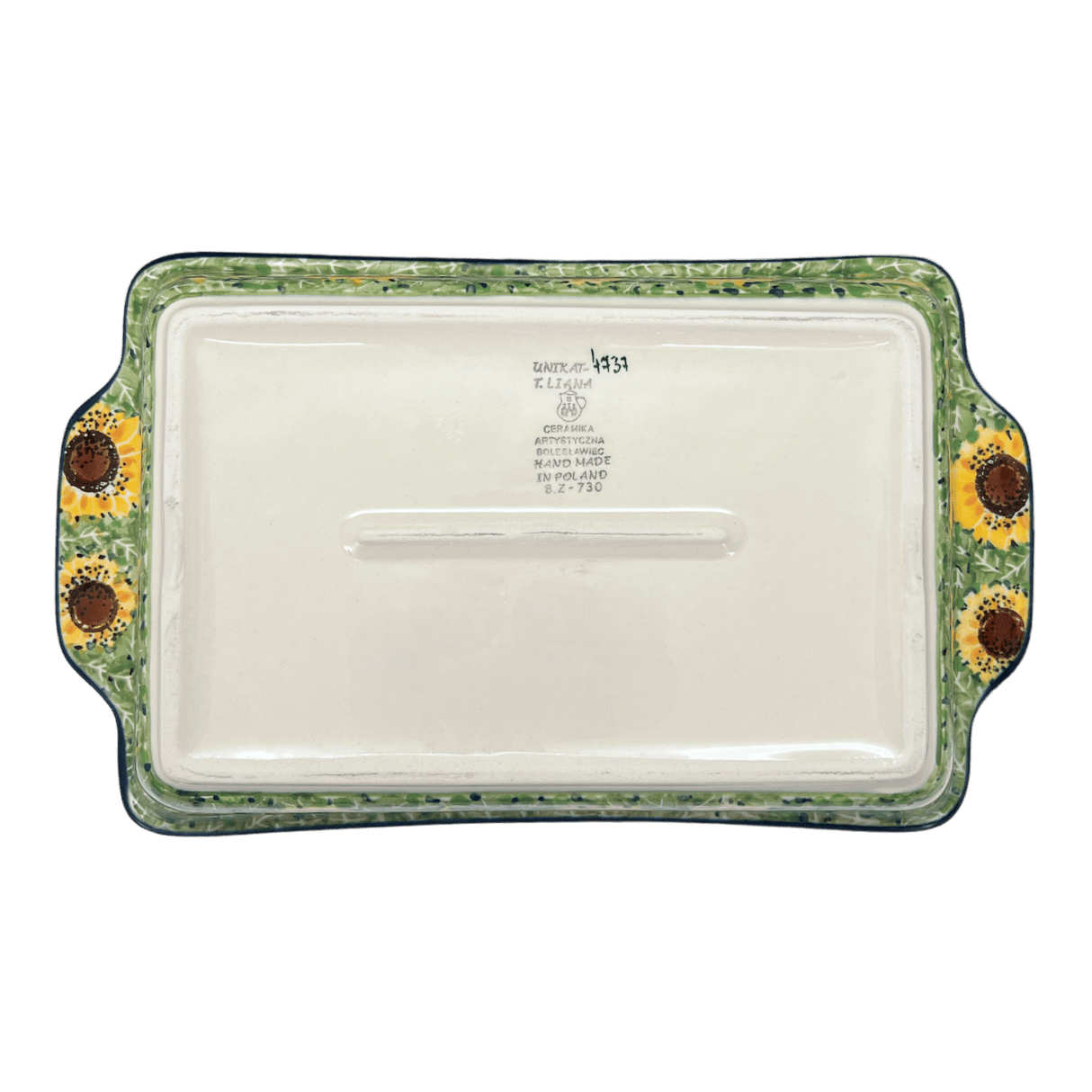 Casserole, Rectangular, Handles, 13" x 8" in "Sunflower Field" by Ceramika Artystyczna | AA59-U4737