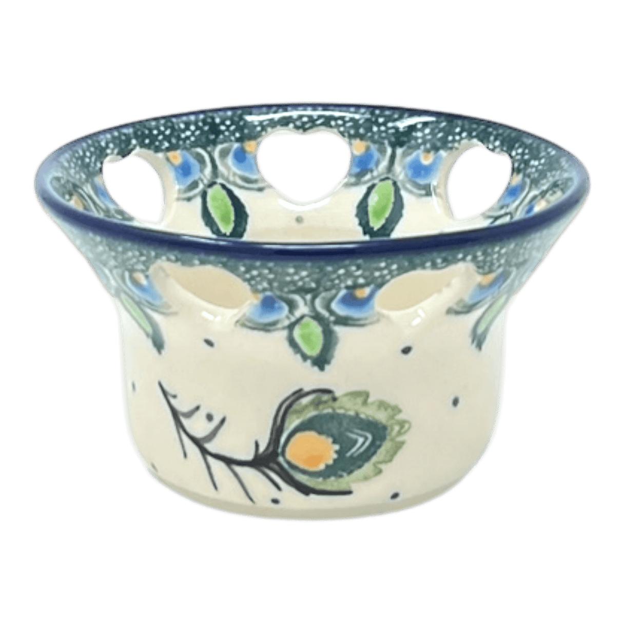 Candle Holder, Votive, 2" in "Peacock Plume" by Ceramika Artystyczna | AA90-2218X