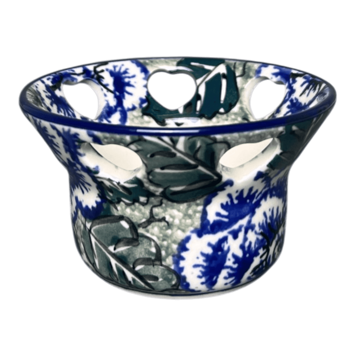 Candle Holder, Votive, 2" in "Blue Dahlia" by Ceramika Artystyczna | AA90-U1473
