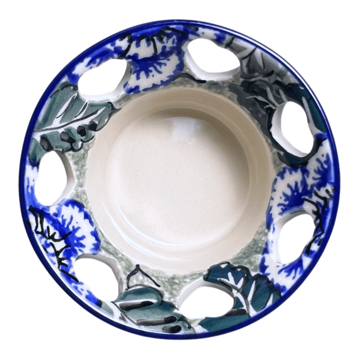 Candle Holder, Votive, 2" in "Blue Dahlia" by Ceramika Artystyczna | AA90-U1473