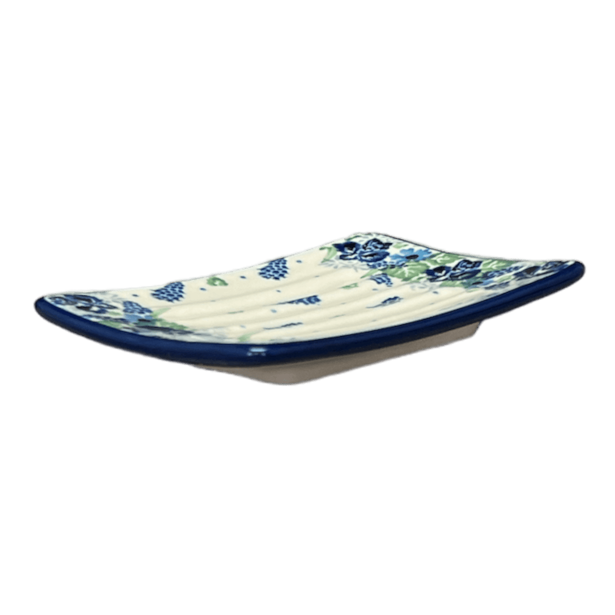 Soap Dish, Rectangular, 3.25" x 4.5" in "Hyacinth in the Wind" by Ceramika Artystyczna | AA97-2037X