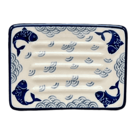 Soap Dish, Rectangular, 3.25" x 4.5" in "Koi Pond" by Ceramika Artystyczna | AA97-2372X