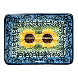 Soap Dish, Rectangular, 3.25" x 4.5" in "Sunflowers" by Ceramika Artystyczna | AA97-U4739