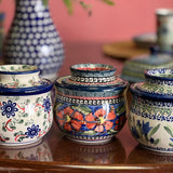 Butter Crock, 4.5" x 3.5" in "Peacock Burst" by Zaklady | Y1512-D487