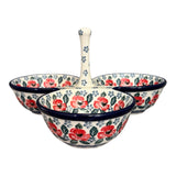 Bowl, Round, 3-Bowl, Divided Server in "Rosie's Garden" by Ceramika Artystyczna | AB34-1490X