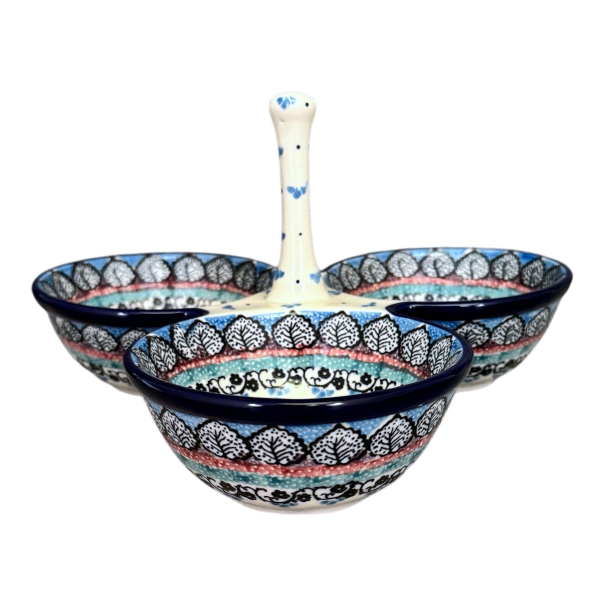 Bowl, Round, 3-Bowl, Divided Server in "Winter Aspen" by Ceramika Artystyczna | AB34-1995X