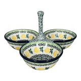 Bowl, Round, 3-Bowl, Divided Server in "Lemons and Leaves" by Ceramika Artystyczna | AB34-2749X