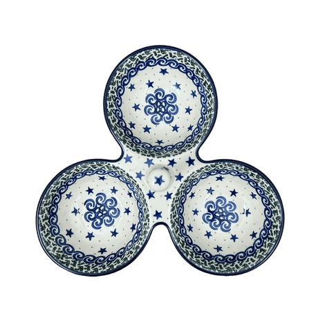 Bowl, Round, 3-Bowl, Divided Server in "Starry Sea" by Ceramika Artystyczna | AB34-454C