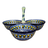 Bowl, Round, 3-Bowl, Divided Server in "Regal Roosters" by Ceramika Artystyczna | AB34-U2617