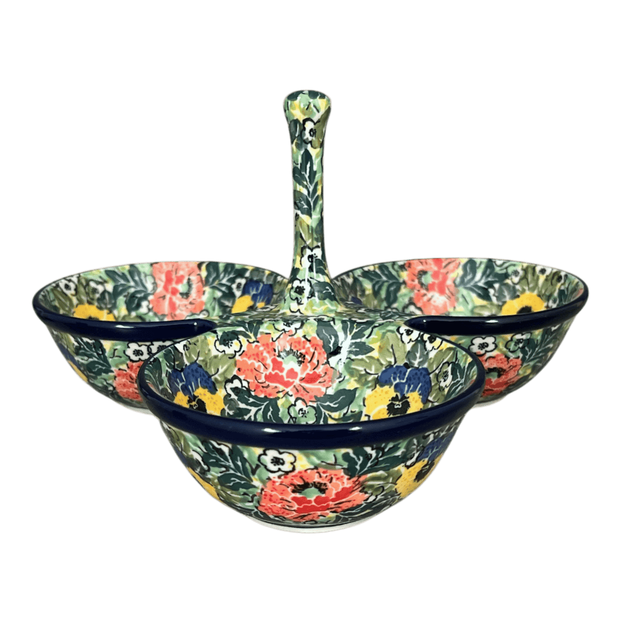 Bowl, Round, 3-Bowl, Divided Server in "Tropical Love" by Ceramika Artystyczna | AB34-U4705