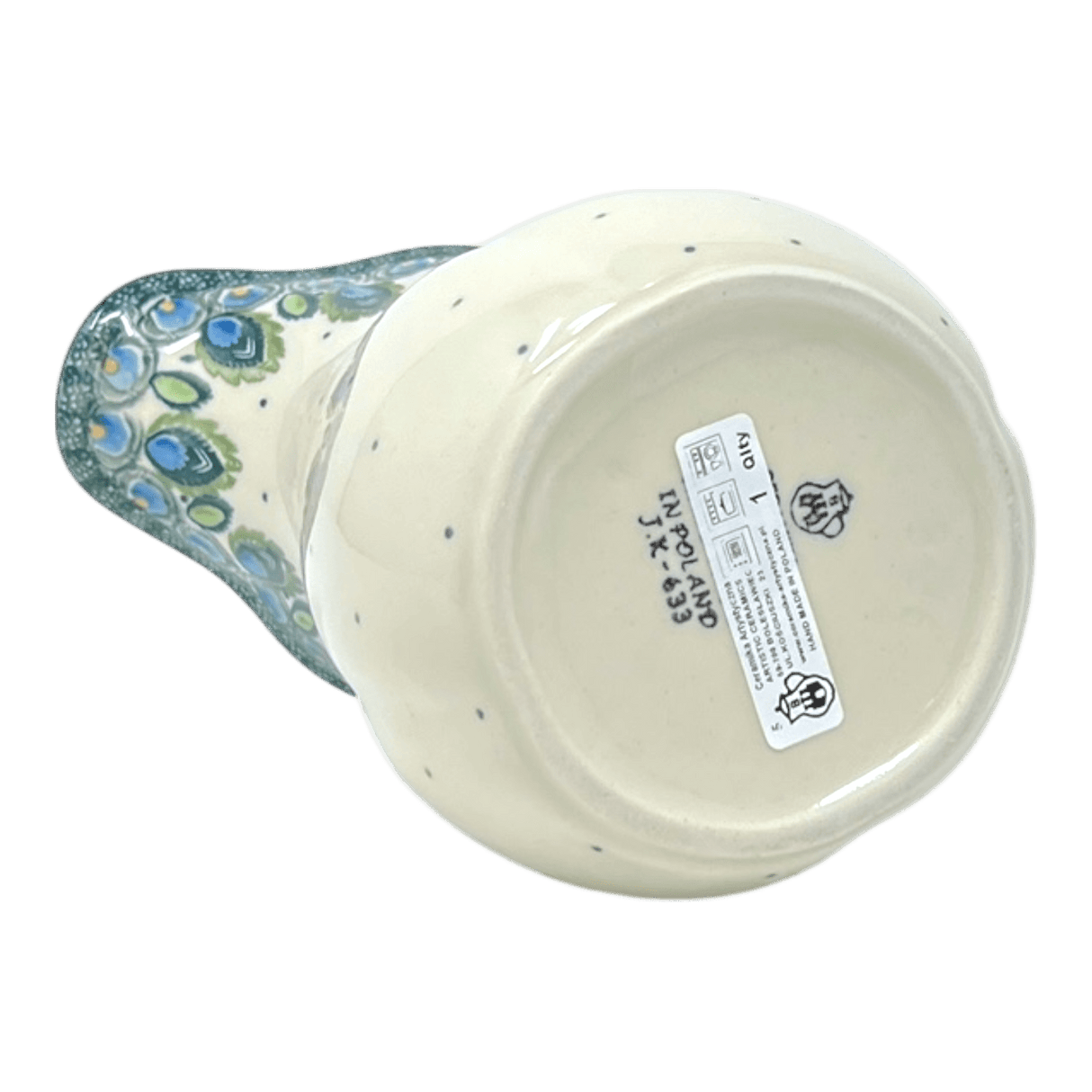 Pitcher, Fancy, Small 30 oz. in "Peacock Plume" by Ceramika Artystyczna | AB36-2218X