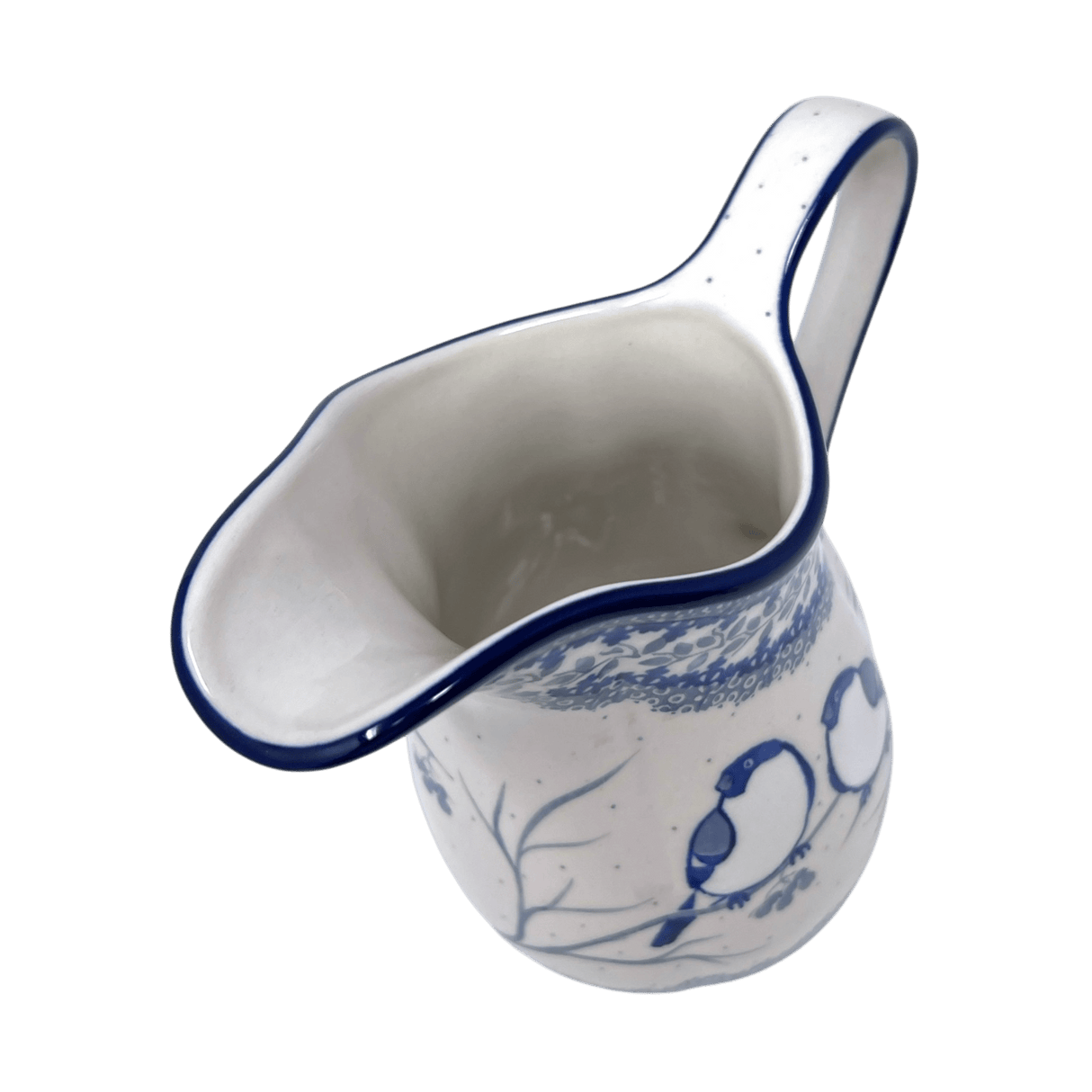Pitcher, Fancy, Small 30 oz. in "Bullfinch on Blue" by Ceramika Artystyczna | AB36-U4830