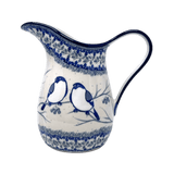 Pitcher, Fancy, Small 30 oz. in "Bullfinch on Blue" by Ceramika Artystyczna | AB36-U4830
