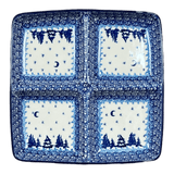 Divided Square Dish, 9.75" in "Winter Skies" by Ceramika Artystyczna | AB40-2826X