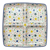 Divided Square Dish, 9.75" in "Star Shower" by Ceramika Artystyczna | AB40-359X