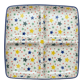 Polish Pottery Divided Square Dish (Star Shower) | AB40-359X Additional Image at PolishPotteryOutlet.com