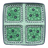 Divided Square Dish, 9.75" in "Green Goddess" by Ceramika Artystyczna | AB40-U408A