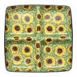 Divided Square Dish, 9.75" in "Sunflower Field" by Ceramika Artystyczna | AB40-U4737