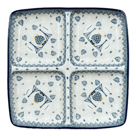 Polish Pottery Divided Square Dish (Lone Owl) | AB40-U4872 Additional Image at PolishPotteryOutlet.com