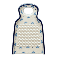 A picture of a Polish Pottery CA 6" Small Grater (Winter Aspen) | AB46-1995X as shown at PolishPotteryOutlet.com/products/6-small-grater-winter-aspen-ab46-1995x