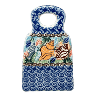 A picture of a Polish Pottery 6" Small Grater (Poseidon's Treasure) | AB46-U1899 as shown at PolishPotteryOutlet.com/products/6-small-grater-poseidons-treasure-ab46-u1899