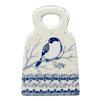 A picture of a Polish Pottery CA 6" Small Grater (Bullfinch on Blue) | AB46-U4830 as shown at PolishPotteryOutlet.com/products/6-small-grater-bullfinch-on-blue-ab46-u4830