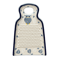 A picture of a Polish Pottery CA 6" Small Grater (Lone Owl) | AB46-U4872 as shown at PolishPotteryOutlet.com/products/6-small-grater-lone-owl-ab46-u4872