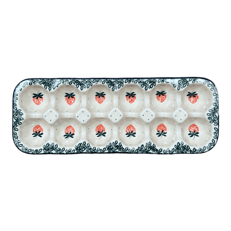 Egg Carton, 13.25" x 5" in "Strawberry Patch" by Ceramika Artystyczna | AC28-721X