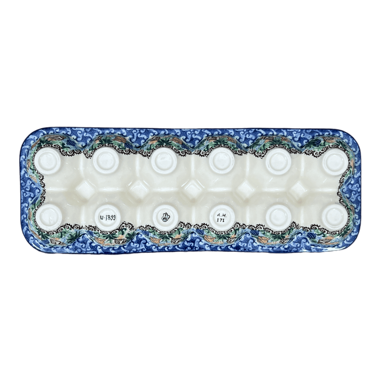 Egg Carton, 13.25" x 5" in "Poseidon's Treasure" by Ceramika Artystyczna | AC28-U1899