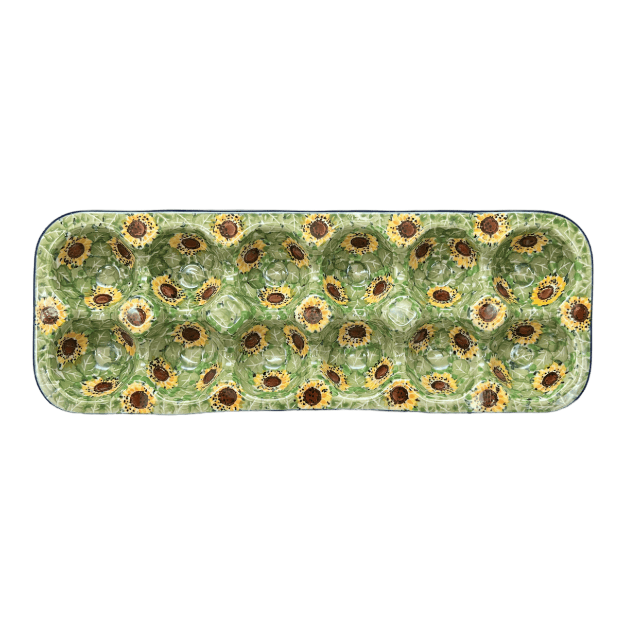 Egg Carton, 13.25" x 5" in "Sunflower Field" by Ceramika Artystyczna | AC28-U4737