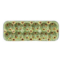 A picture of a Polish Pottery CA 13.25" x 5" Egg Carton (Sunflower Field) | AC28-U4737 as shown at PolishPotteryOutlet.com/products/13-25-x-5-egg-carton-sunflower-field-ac28-u4737