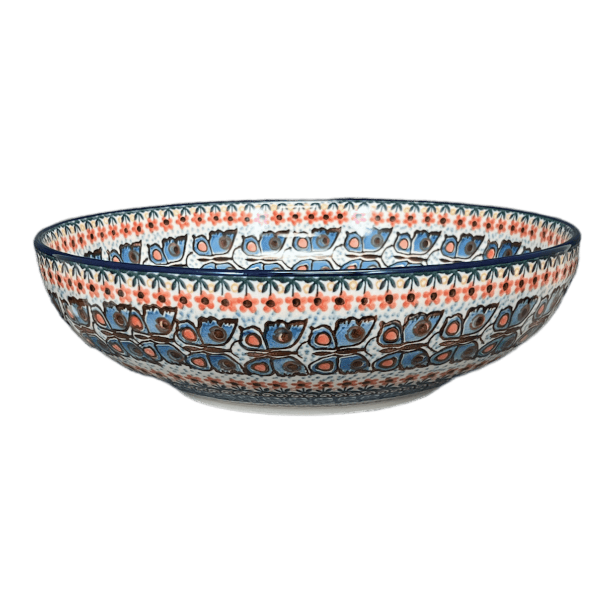 Bowl, Round, Serving, 10.5" in "Butterfly Parade" by Ceramika Artystyczna | AC36-U1493