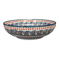 A picture of a Polish Pottery 10.5" Serving Bowl (Butterfly Parade) | AC36-U1493 as shown at PolishPotteryOutlet.com/products/10-5-serving-bowl-butterfly-parade-ac36-u1493