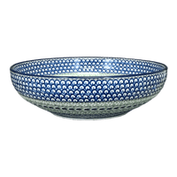 A picture of a Polish Pottery Bowl, Round, Serving, 10.5" in "Green Goddess" by Ceramika Artystyczna | AC36-U408A as shown at PolishPotteryOutlet.com/products/10-5-serving-bowl-green-goddess-ac36-u408a